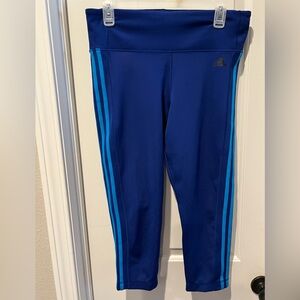 Adidas climalite women’s sz large Blue turquoise stripes Athletic Bottoms